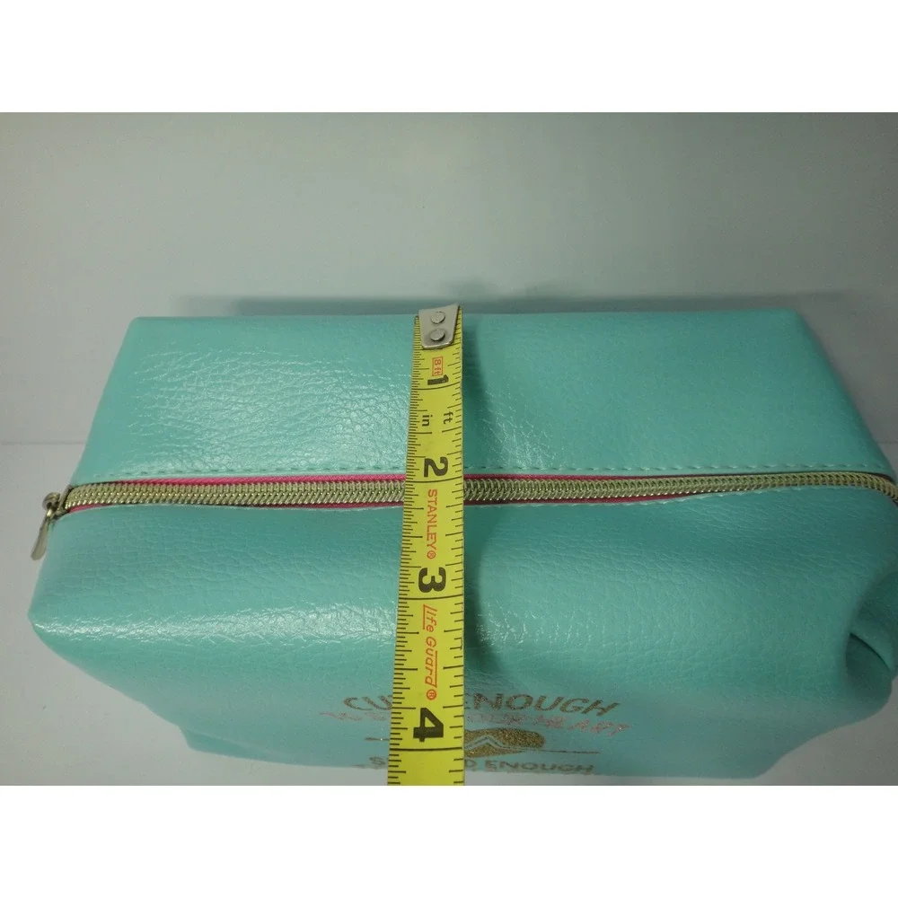 Nurse Cosmetic Bag Teal Faux Leather Skilled Enough To Restart It Glitter Pouch